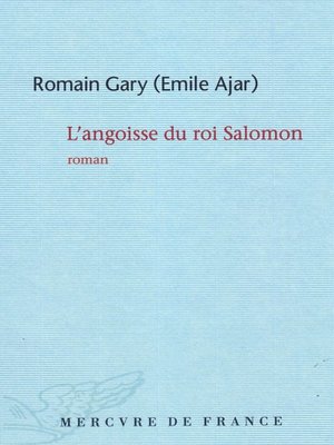 cover image of L'angoisse du roi Salomon